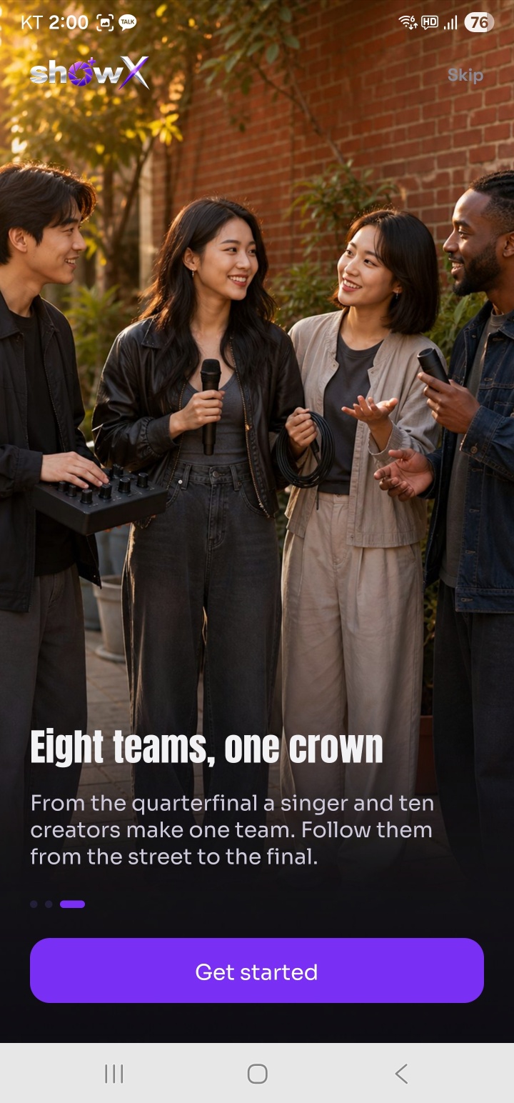 Eight teams one crown 온보딩 화면