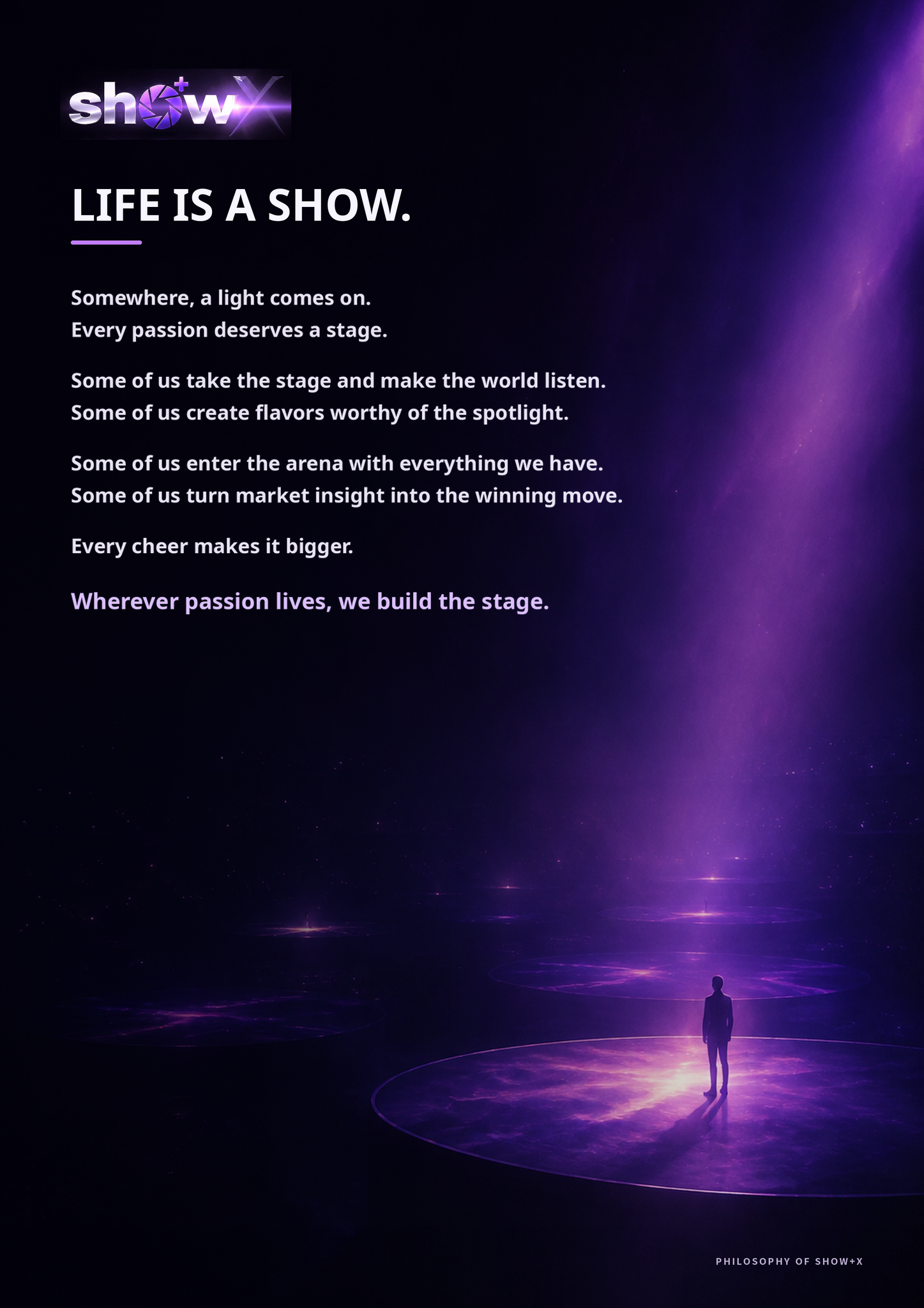 Show⁺X Life is a Show English poster